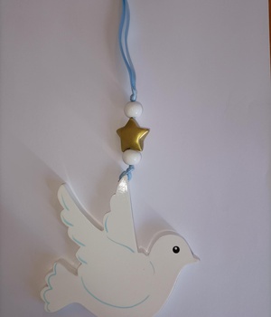 COLOMBE SUSPENSION BLANCHE BLEUE
