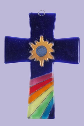 CROIX VERRE BLEU SOLEIL