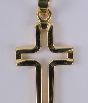 CROIX PLAQUE OR EVIDEE 20MM
