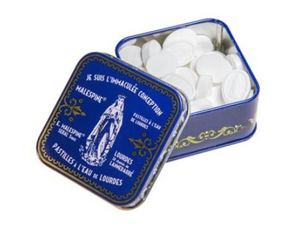 BOITE CARREE METAL MALESPINE 100G, REPRENANT LE DESSIN DE LA BOITE D'ORIGINE