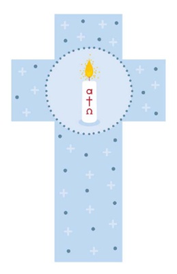 CROIX CIERGE BLEUE 7.5CM X 12CM