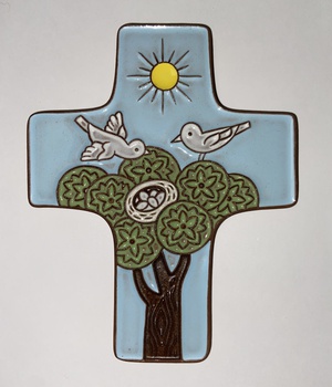 CROIX CERAMIQUE COLOMBES ARBRE