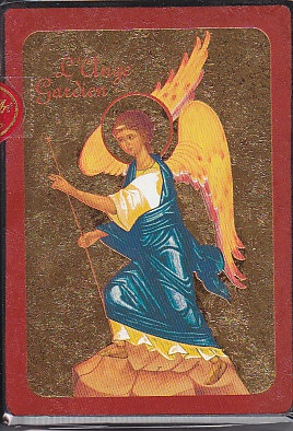 L'ANGE GARDIEN - ICONE DOREE A LA FEUILLE 13,7X9,6 CM - 596.63