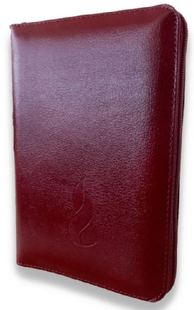 LA BIBLE NE DE GENEVIEVE MINIATURE FIBROCUIR BORDEAUX TRANCHES OR AVEC ZIPPER