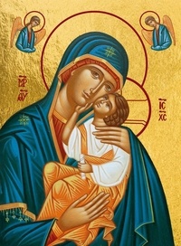 VIERGE DE TENDRESSE DE BELGRADE - ICONE DOREE A LA FEUILLE 8X10.5 CM - 849.14