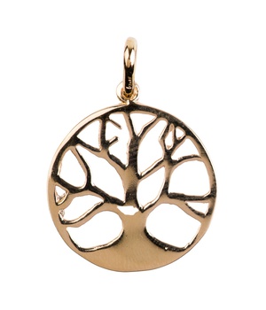 MEDAILLE ARBRE DE VIE EVIDEE PLAQUE OR DIAM 1.9 CM