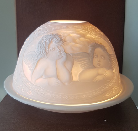 PHOTOPHORE PORCELAINE CHERUBINS