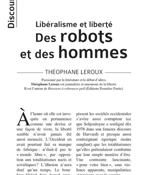 DISCOURS N 11 - LIBERALISME ET LIBERTE - DES ROBOTS ET DES HOMMES
