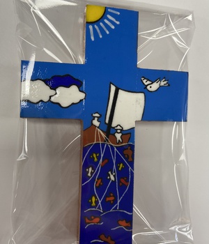 CROIX BOIS PEINT LA ESPERANZA