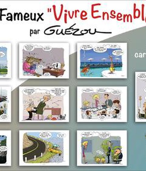 10 CARTES POSTALES EN POCHETTE : CE FAMEUX VIVRE ENSEMBLE - 10 CARTES POSTALES DIFFERENTES EN POCHET