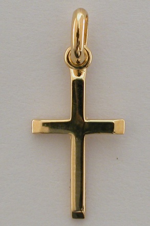 CROIX PLAQUE OR BISEAUTEE PETIT MODELE H 1.2CM