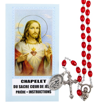 CHAPELET DEVOTION DU SACRE COEUR AVEC NOTICE EXPLICATIVE