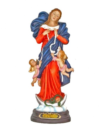 STATUE RESINE MARIE QUI DEFAIT LES NOEUDS 12 CM