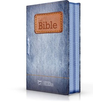 BIBLE SEGOND 21 COMPACTE (PREMIUM STYLE) TOILEE MOTIF JEANS - COUVERTURE SOUPLE, AVEC FERMETURE ECLA