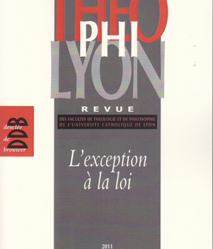THEOPHILYON, N 16 VOLUME 1, AVRIL - L'EXCEPTION A LA LOI
