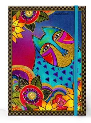 CARNET COUVERTURE RIGIDE - MOYEN FORMAT - LB CHATS MULTICOLORES - 120X170MM