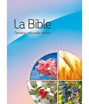 LA BIBLE VERSION SEMEUR 2015 AVEC GROS CARACTERES - COUVERTURE RIGIDE BLEUE ET ROSE ILLUSTREE
