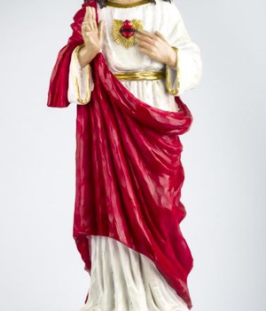 STATUE SACRE COEUR DE JESUS 12 CM RESINE PEINT A LA MAIN NDSP