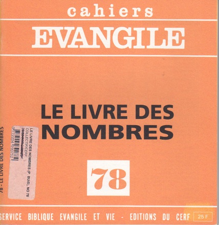 CAHIERS EVANGILE NO 78. LE LIVRE DES NOMBRES