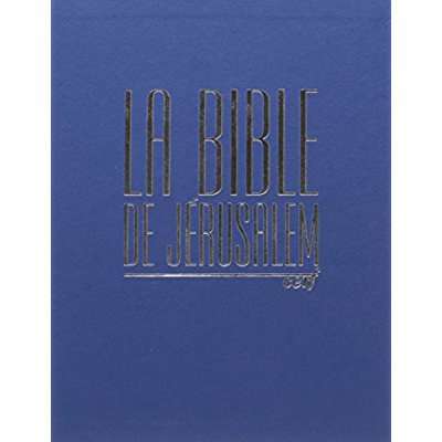 BIBLE JERUSALEM - FORMAT MAJOR, RELIURE SOUPLE EN CUIR BLEU, COFFRET RIGIDE, TRANCHES ARGENT