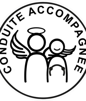 CONDUITE ACCOMPAGNEE - PAR UN ANGE - AUTOCOLLANT