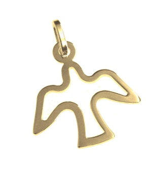 PENDENTIF COLOMBE PLAQUE OR 16MM NDSP