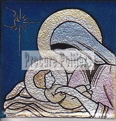 VIERGES AUX LANGES 8X8CM BLEU