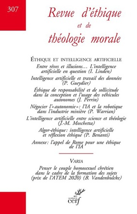 REVUE D'ETHIQUE ET DE THEOLOGIE MORALE N.307