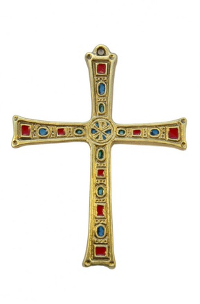 GRANDE CROIX SANS CHRIST CABOCHONS 16 X 13 CM EMAIL NDSP