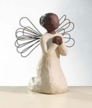 STATUE ANGE EN PRIERE EPUISE NDSP