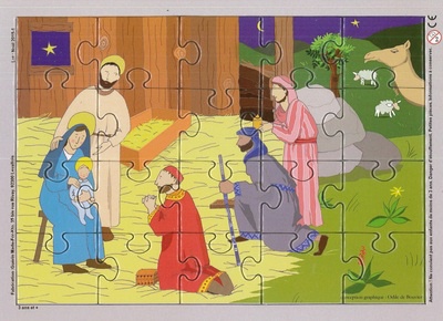 PUZZLE SUR PLANCHE 20 PIECES - LA NATIVITE