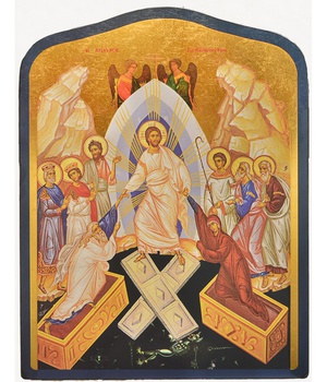LA RESURRECTION - ICONE DOREE A LA FEUILLE 24X19,5 CM - 518.68