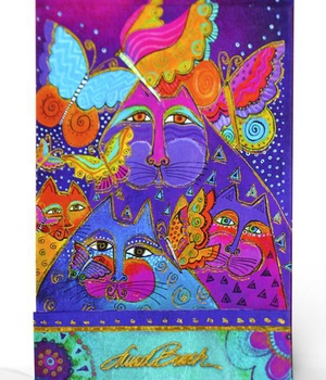 BLOC-NOTE FERMETURE MAGNETIQUE - LB CHATS MULTICOLORES - 275X118MM