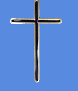 CROIX BRONZE BRAS DROITS RONDS BLEU 10.5 CM NDSP