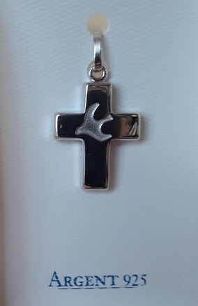 CROIX COLOMBE ARGENT11 X17 MM