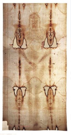 REPRODUCTION DU LINCEUL DE TURIN FACE A L'ECHELLE 100% - F131A