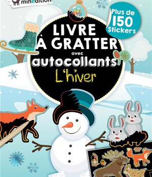 LIVRE A GRATTER AVEC AUTOCOLLANTS - L'HIVER
