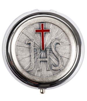 CUSTODE DOREE PLAQUE ARGENT JHS CROIX ROUGE