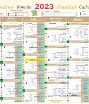 PETIT CALENDRIER FAMILIAL CATHOLIQUE 2023